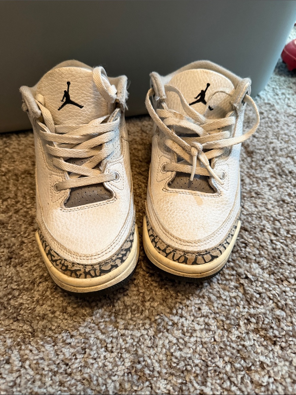 Jordan Kids White/Black Retro Elephant-Print Sneakers